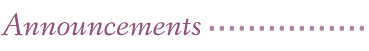 Announcements